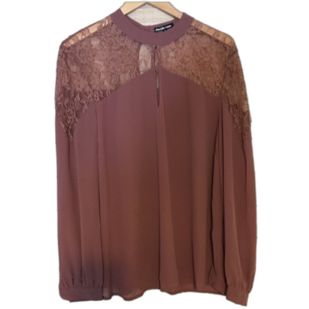 Charlotte Russe Long Sleeve Mauve Blouse  Plus Size  1X